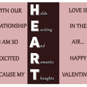 HEART – Holds Exciting And Romantic Thoughts (Valentine’s Trifold Design)