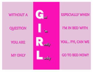 GIRL – Flirty Pink Humor Trifold Greeting Card
