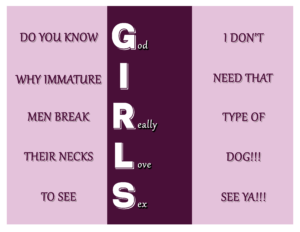 GIRLS – Bold Purple Breakup Humor Trifold Greeting Card