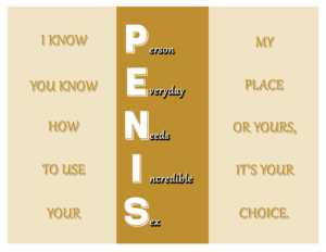PENIS – Golden Cheeky Humor Trifold Greeting Card