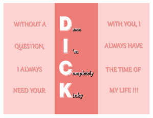 DICK – Bold Pink Attitude Trifold Greeting Card