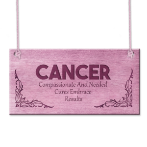 CANCER – Compassionate And Needed Cures Embrace Results Plaque